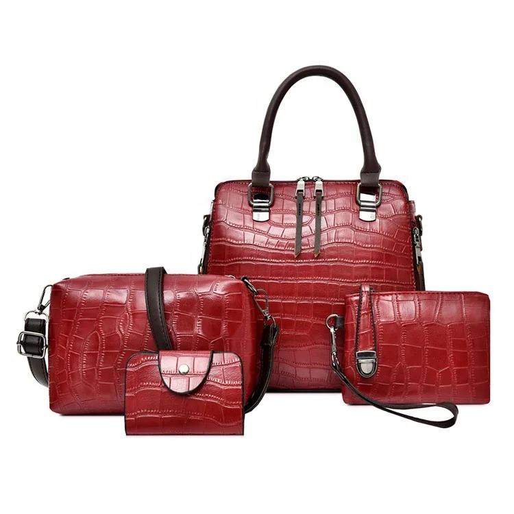

Trendy three-piece suit shoulder bag women handbag with two zipper