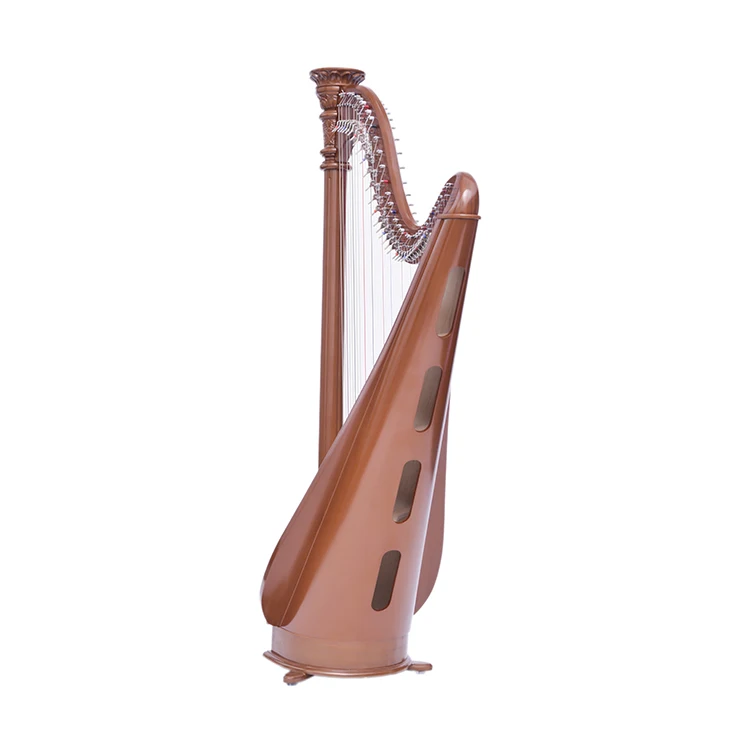 

2020 Hot Sell 38 String Round Back Harp Maple For Practice, Brown