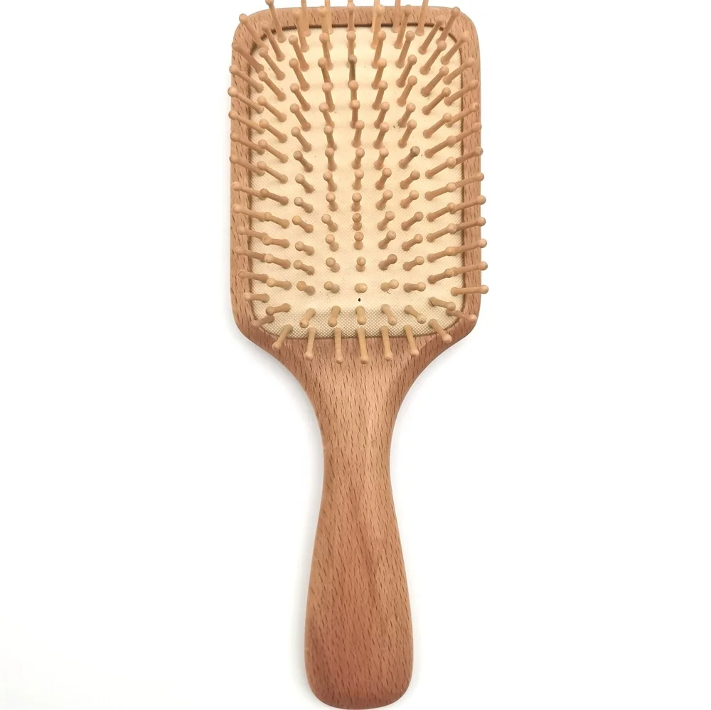 

Hot Beech Wood Handle Paddle hair brush anti-static massage comb Styling Tool for Hair Care