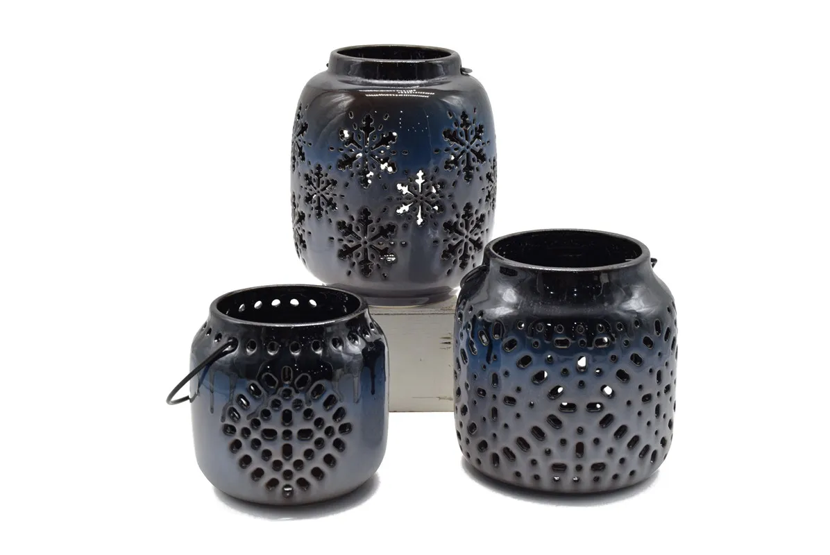 Classic Hollow Ceramic Candle Holder for Pillar Candles Home Decor
