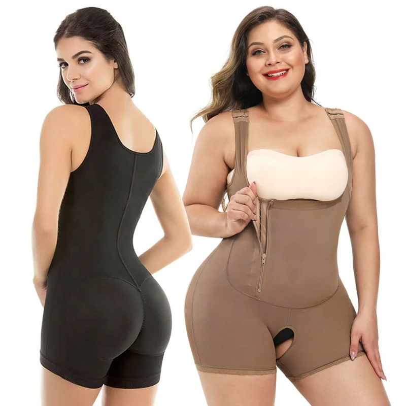 

50% OFF Ready to Ship shape wear crotchless bodysuit slimming women full body shaper for tummy, Black, pink, coffee, nude