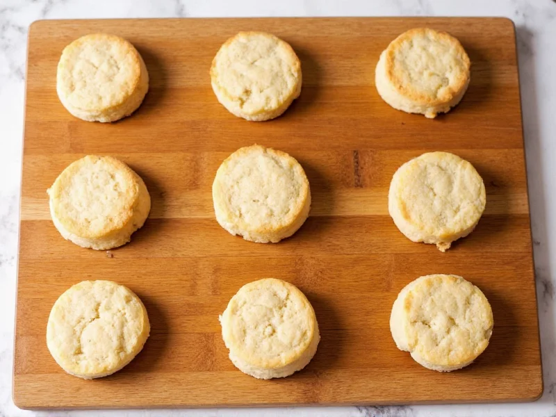 Variety of homemade biscuit variations on wooden board