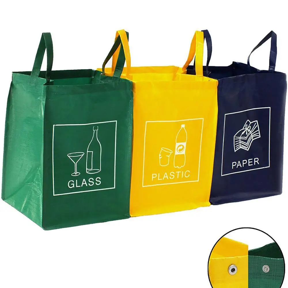 

recycled polyester oxford bag fabric with pvc coating, Separate Recycling woven pp bags