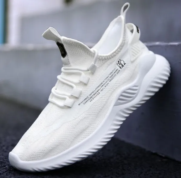

2021 Men's shoes Korean fashion sports leisure running fashion cloth shoes shoes for men sneakers for men, White khaki black