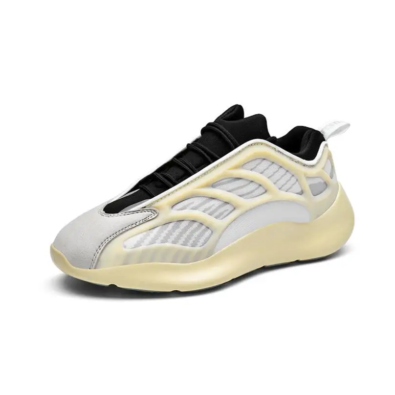 

Star same style 700v3 popular fashion luminous sports yeezy running shoes, Black, grey-green, black and white, rice white