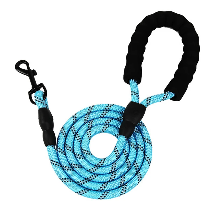 

Reflective Round Nylon Rope Pet Dog Leash with Comfortable Padded Handle