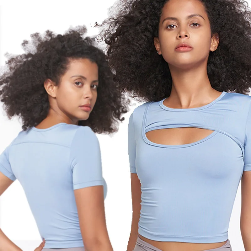 

Women's t-shirts O Neck Gym Shirts for Women Short Sleeve Clothes Ladies Yoga Top