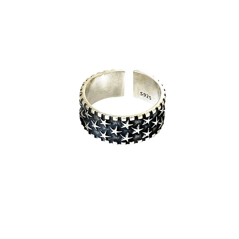 Factory Wholesale Silver Plata Rings for Women Jewelry Retro Adjustable Finger Ring