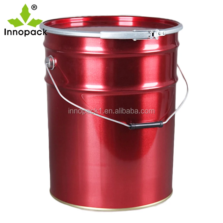 20 Liters Round Metal Paint Can,Un Standard 20l Tin Pail With Hoop Lid