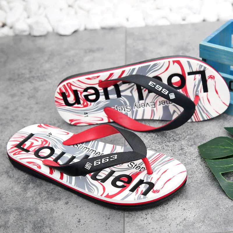 

Dropshipping summer rubber flip flops men trend outside wear beach flip-flops