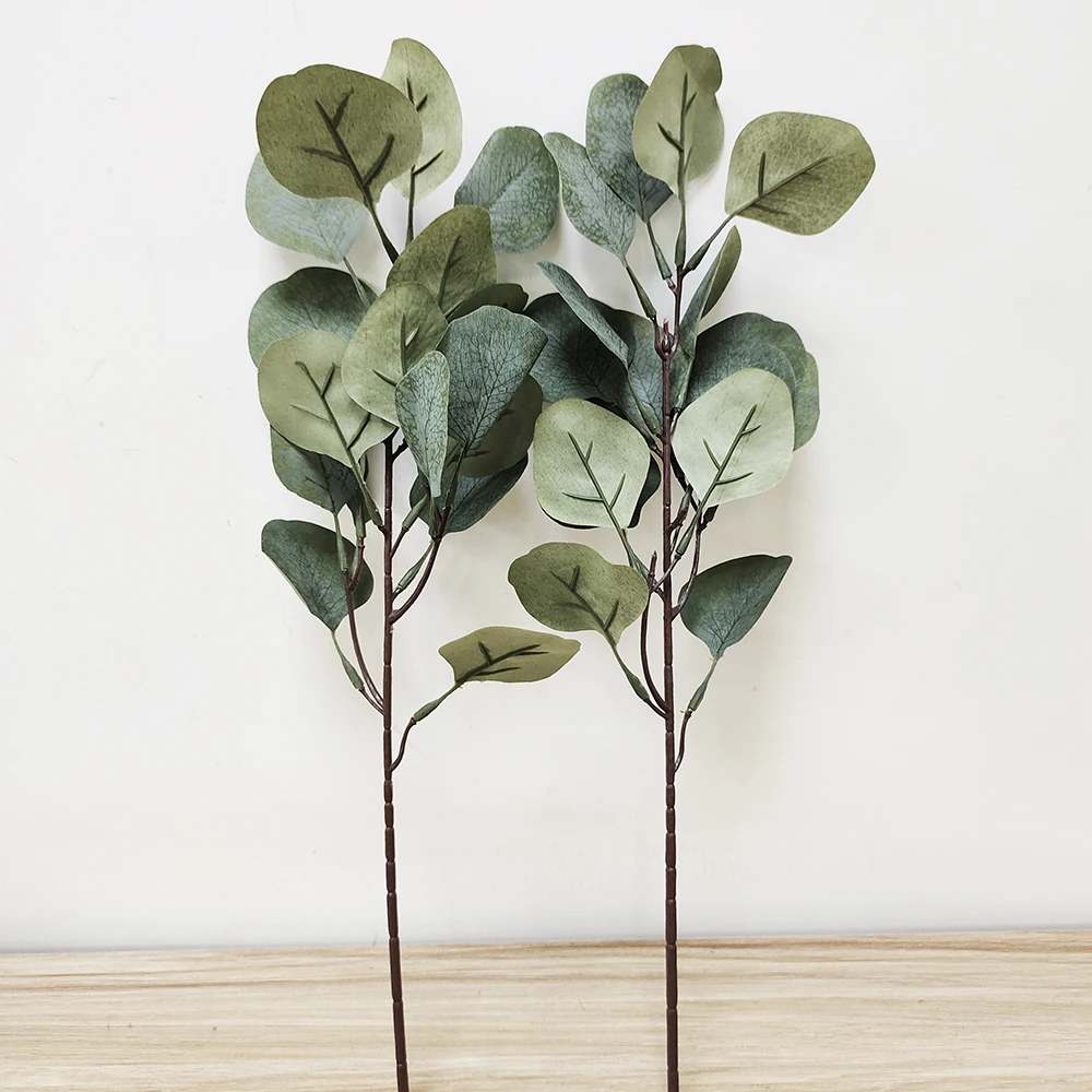 

High quality artificial eucalyptus faux greenery foliage wedding garden farmhouse decor artificial plant eucalyptus stems trees, Normal green, darker green or customized