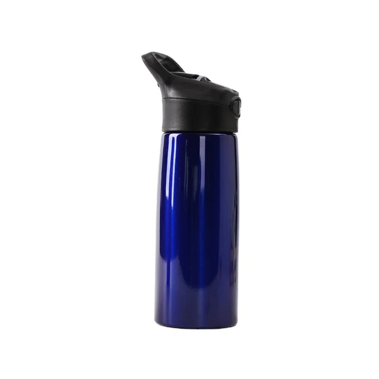 

Custom single wall portable stainless steel sport water bottle with straw