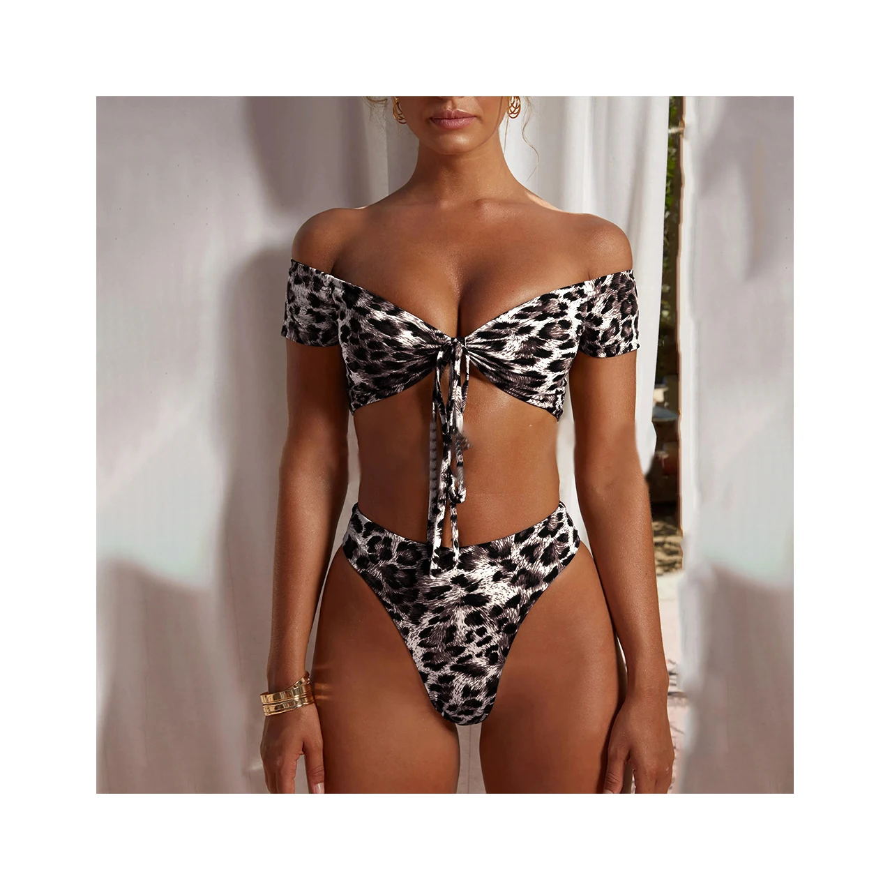 

Fvshion Sexy Beach Bathing Suits Custom Leopard Printed Swimsuit Roupa De Banho Mayo Thong Swimwear Banador Brazilian Bikini