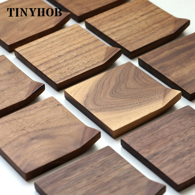 

Black Walnut Folding Corner Coaster Anti-scalding Tea Set Cushion Creative Design Cup Holder HD-0960