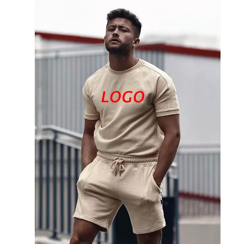 

Trending Products 2021 New Arrivals Kaki Plus Size Summer Jogging Suit Yoga Custom Men Short Set