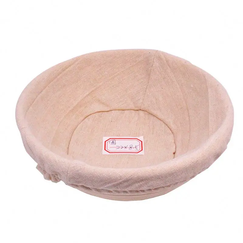 

Handweaved food bowl safety fermentation basket for making bread, Beige