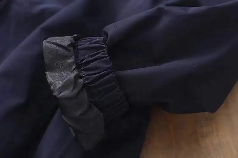 
Custom Size Kids Boys Navy Windproof Striped Spring Coat Zipper Outdoor Light Jackets 