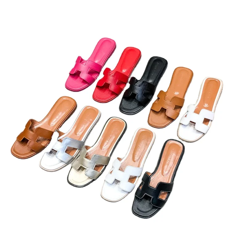 

17colors 2021 Design Women Shoes Outside Wear Fashion Sandalias Casual Flat Base Sandals Summer Beach Slippers, 10 colors to choose