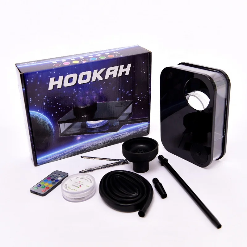 

Arabian hookah finished set acrylic color box gravity hookah Shisha bar with light pot Hookahs