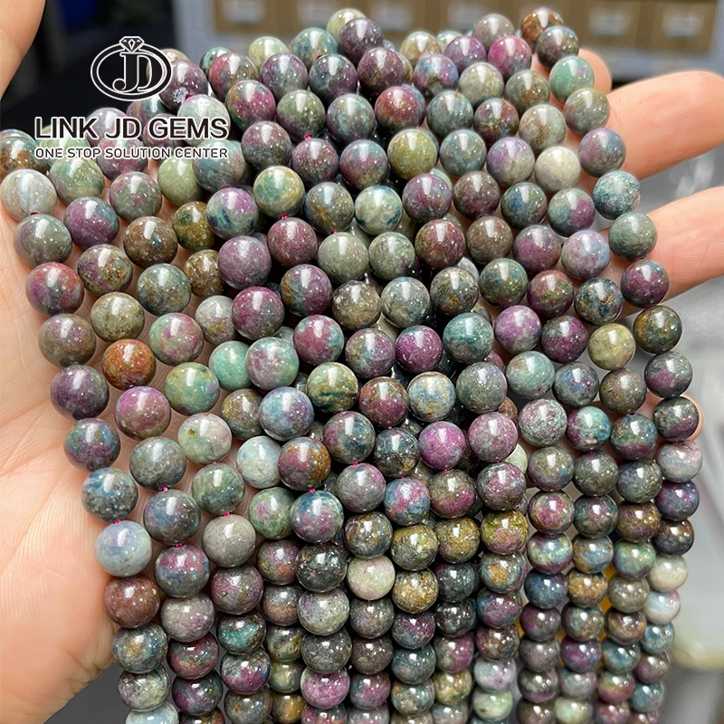 

JD Wholesale Semi Precious Round Loose Gemstone Bead 6mm 8mm Natural Ruby Stone Beads for Jewelry Making