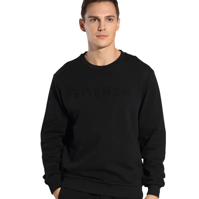 

Wholesale High Quality Custom Men's Pullover Hoodies Oversized Black Crew Neck Sweatshirt, Customized color