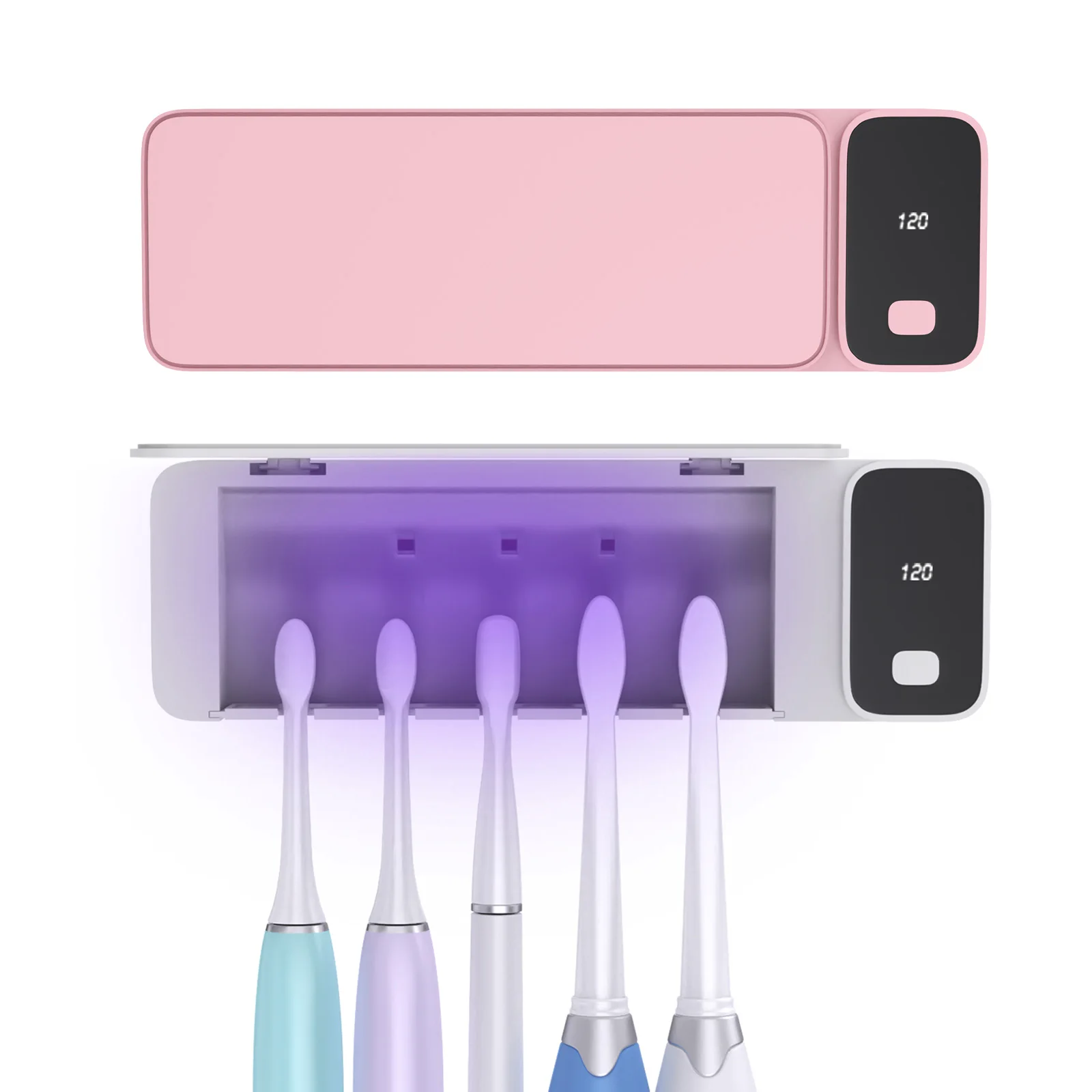 

Smart timed uvc toothbrush sterilizer for multiple toothbrushes Cost-effective toothbrush sterilizer