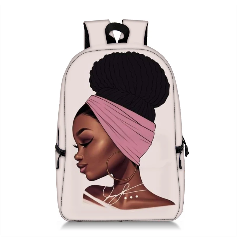 

African Women Print Backpack Kids School Bags Black Girls Printing Laptop Rucksack Ladies Leisure Backpack Mochila Bookbags