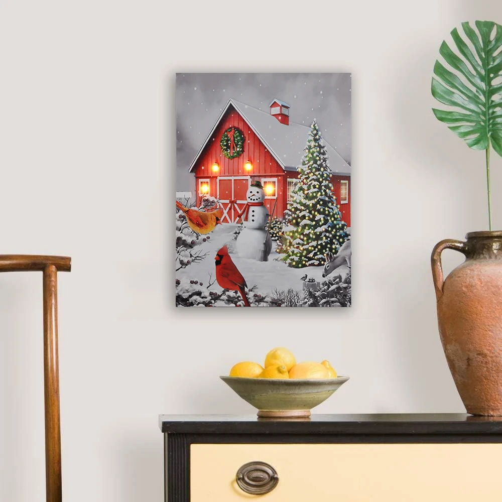 

Christmas Wall Art Print on Canvas Painting Framed Artwork for Bedroom Kitchen Living Room Bathroom Office Home Decor