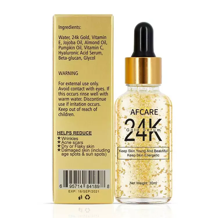 

Wholesale Private Label Face Skin Care Serum Moisturizer Brightening Korea 24k Gold Serum