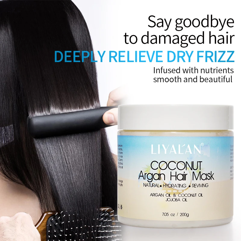 
OEM Professional Hair Care Moisturizing Repair Collagen Natural Coconut Argan Oil Hair Mask With Keratin Avocado 