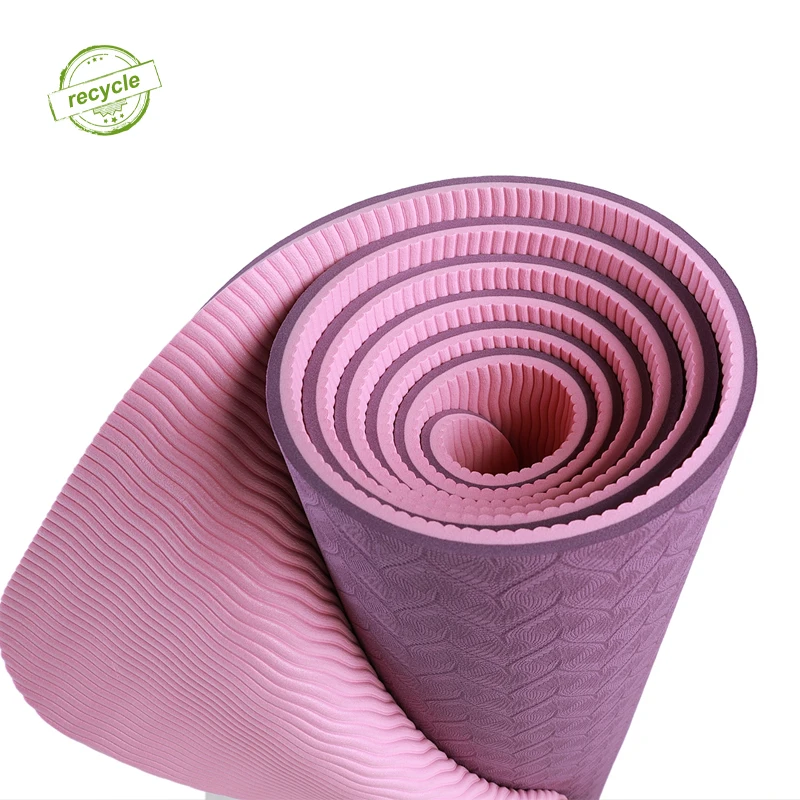 

Wholesale 2-tone Colors 1/4 Inch Tpe Eco-friendly Mat Yoga Fitness, Customized color