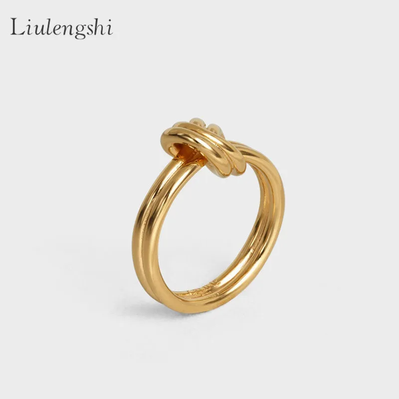 

Double Layer Stainless Steel 18K Gold Plated Finger Ring Jewelry Non Tarnish Knot Rings For Women