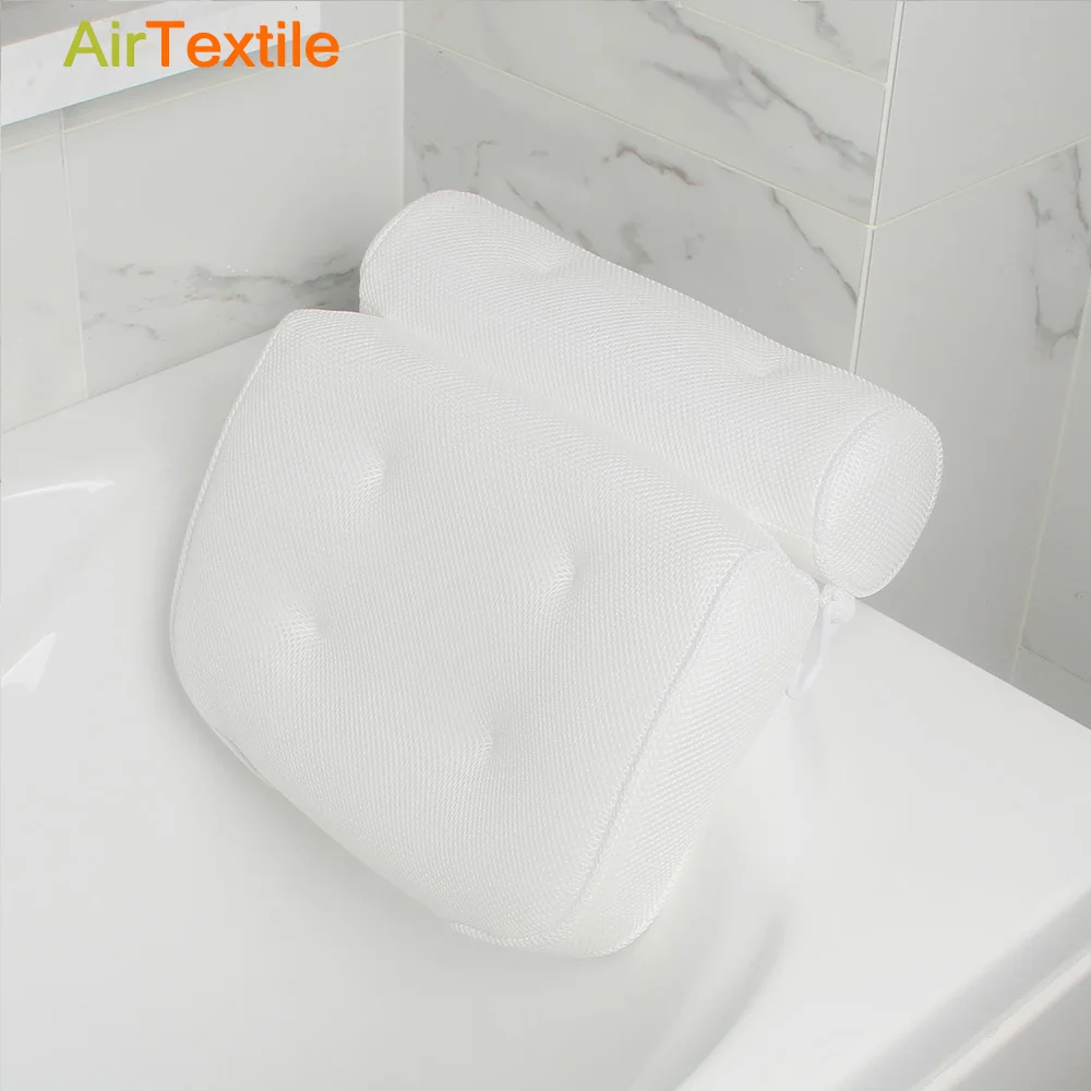 

Breathable and washable 3D air mesh bath pillow with headrest, Customized