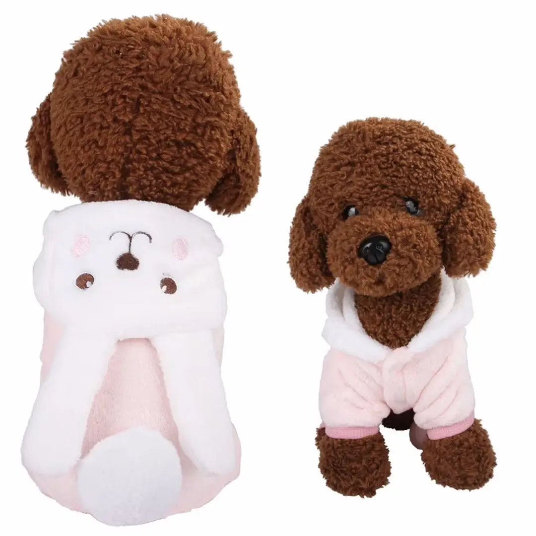 

New Autumn Pet Clothes Coral Dog Cartoon Clothing Warm and fashionable Dog Clothes Pet Product Rabbit Pattern Design