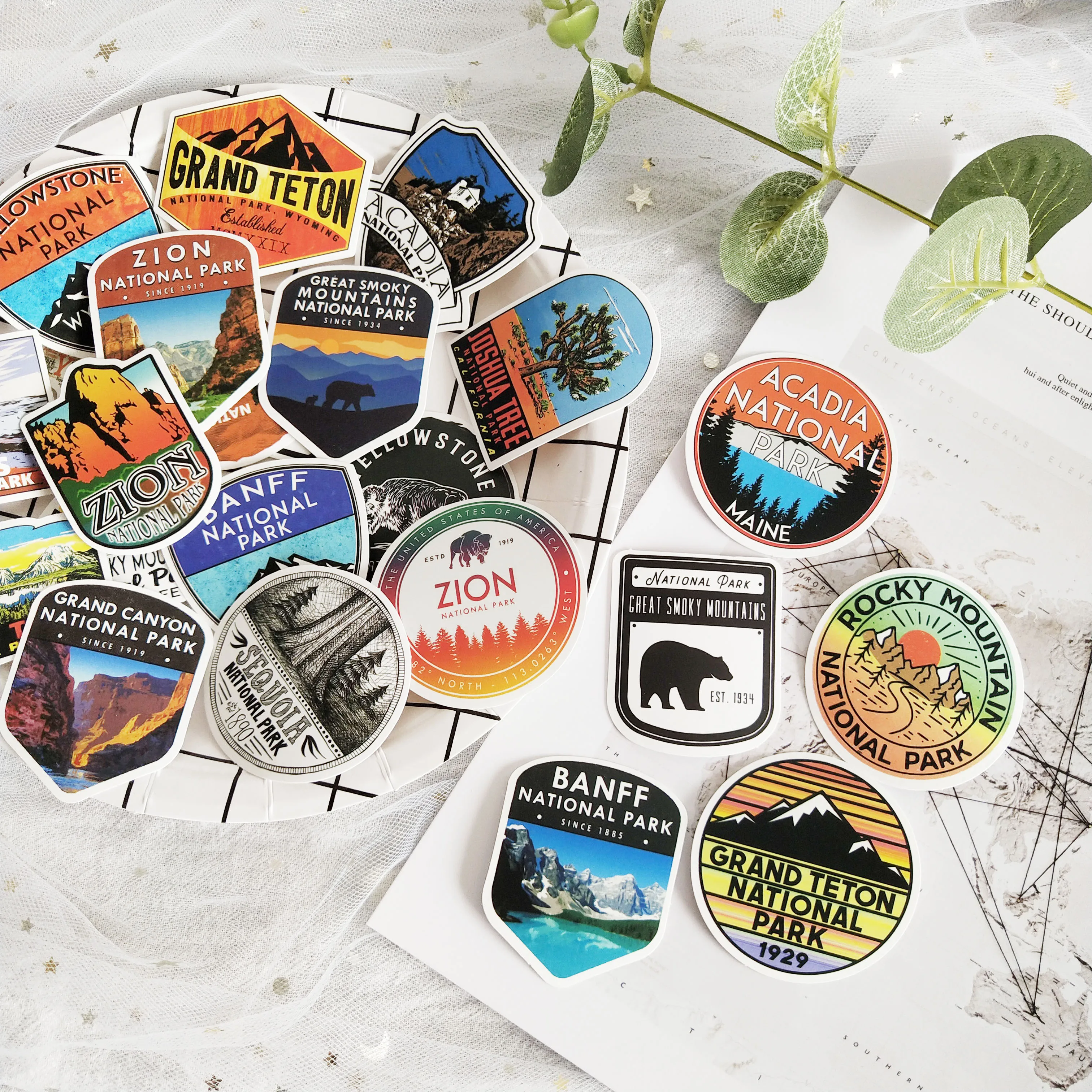 50 pcs/袋国家公园个性防水 pvc 贴纸乙烯基可移动贴纸杯子/笔记本