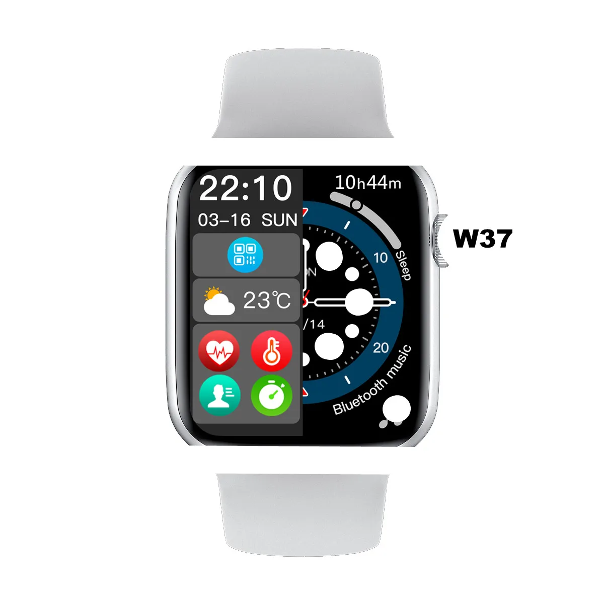 

2021 Smartwatch Heart Rate W37 Series 7 Smart Watch Serie 7 Reloj Intelligent Smartphone For I Phone I Wo Ios Android Watch 7, White/black/blue/pink