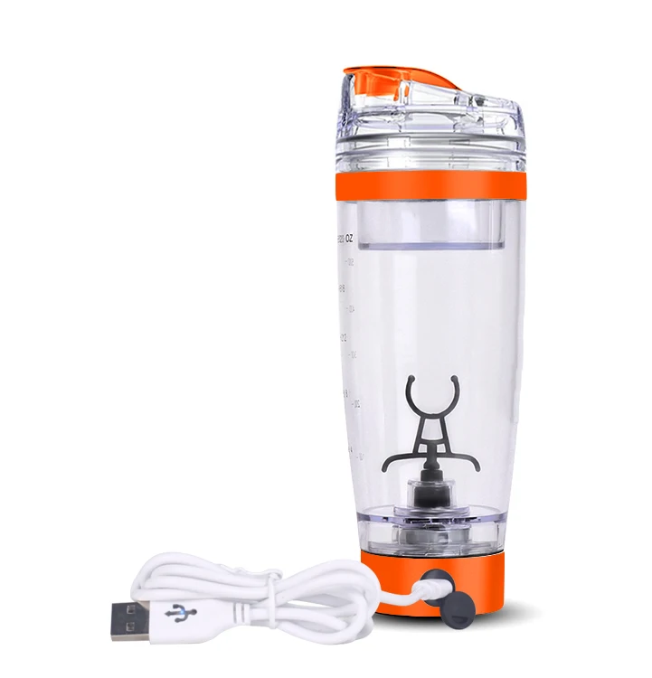 1Pc Protein Shaker Bottle Vortex Mixer Tornado Shaker Cup Blender 600ml  Portable USB Durable Stirring Shaker