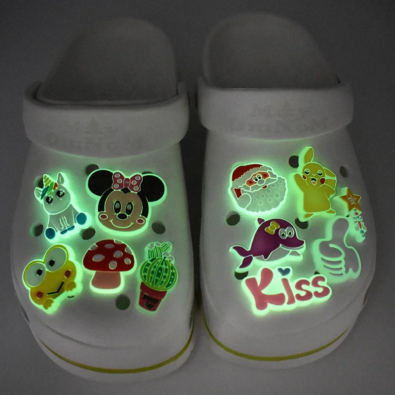 

Light up Glowing Clog Shoe Charms for Kids Shoe Decoration and party, As picture