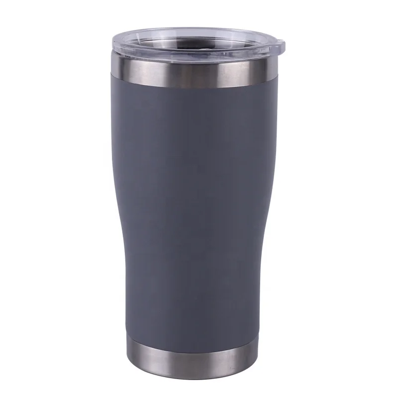 

20oz curve tumbler double walled vacuum insulated stainless steel water bottle coffee mug with lid, Customized colors acceptable