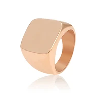 

16121 Xuping Wholesale Manufacturers Gold Plated Stainless Steel Square Blank Custom Men Signet Ring