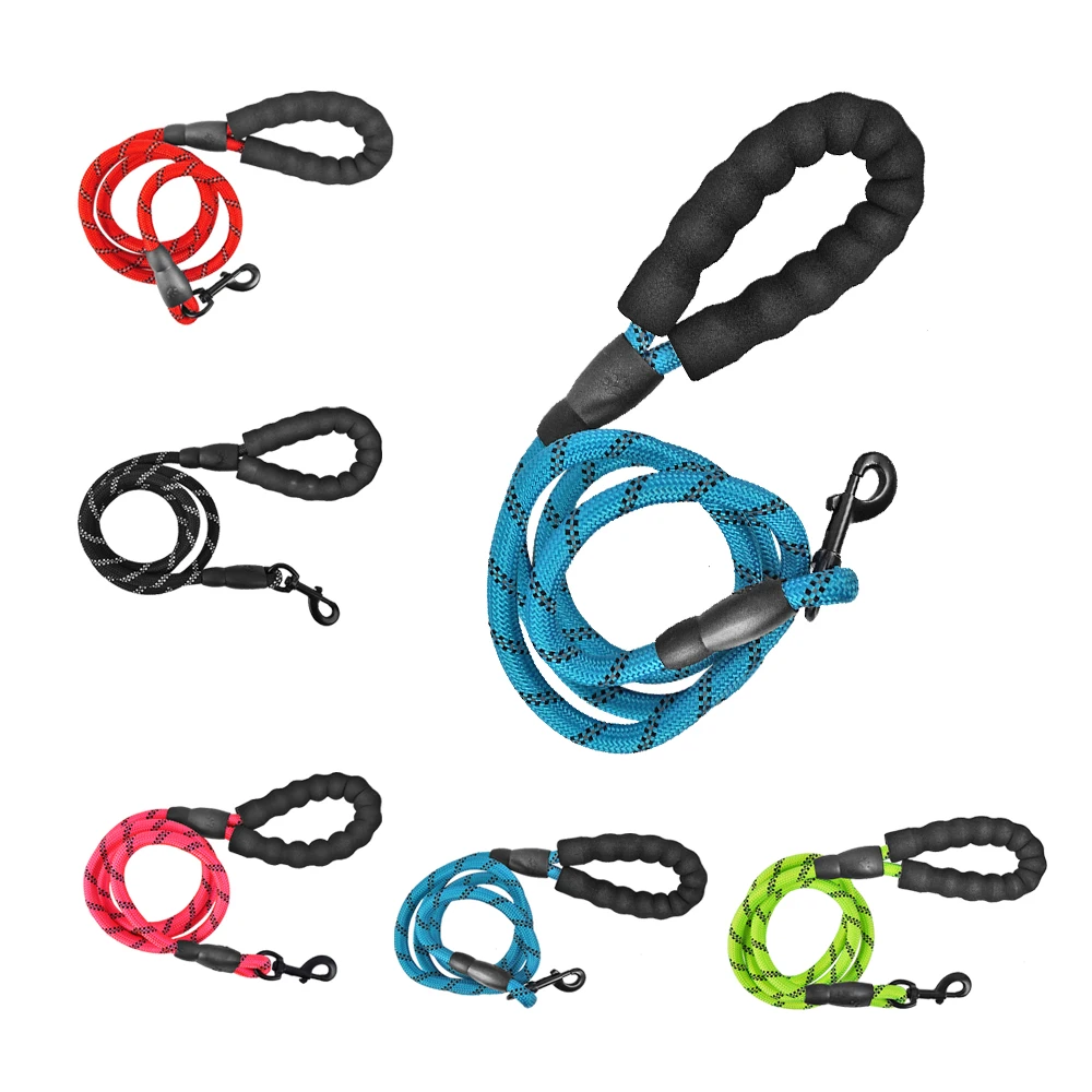 

Wholesale Strong Reflective Dog Leash with Comfortable Padded Handle for Small Medium and Large Dogs, Black, pink, red, blue, green