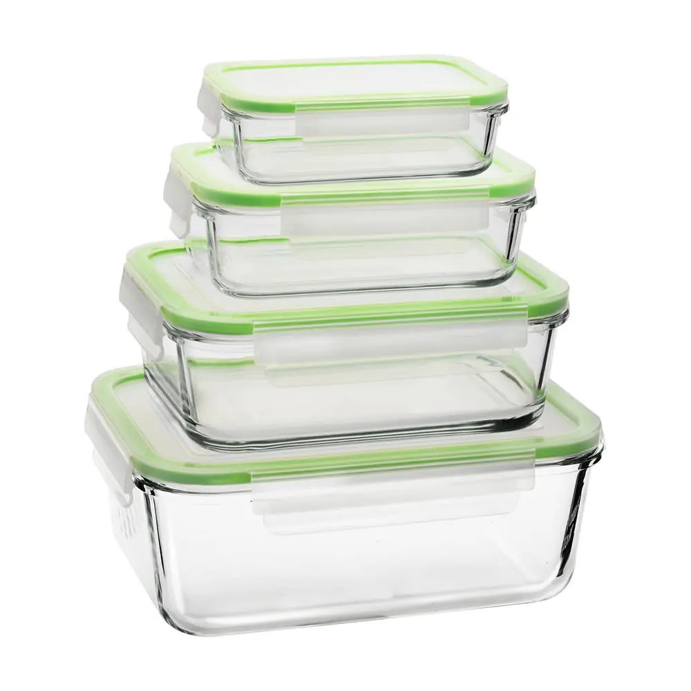 Stackable Kitchen High Borosilicate Glass Food Storage Container With ...