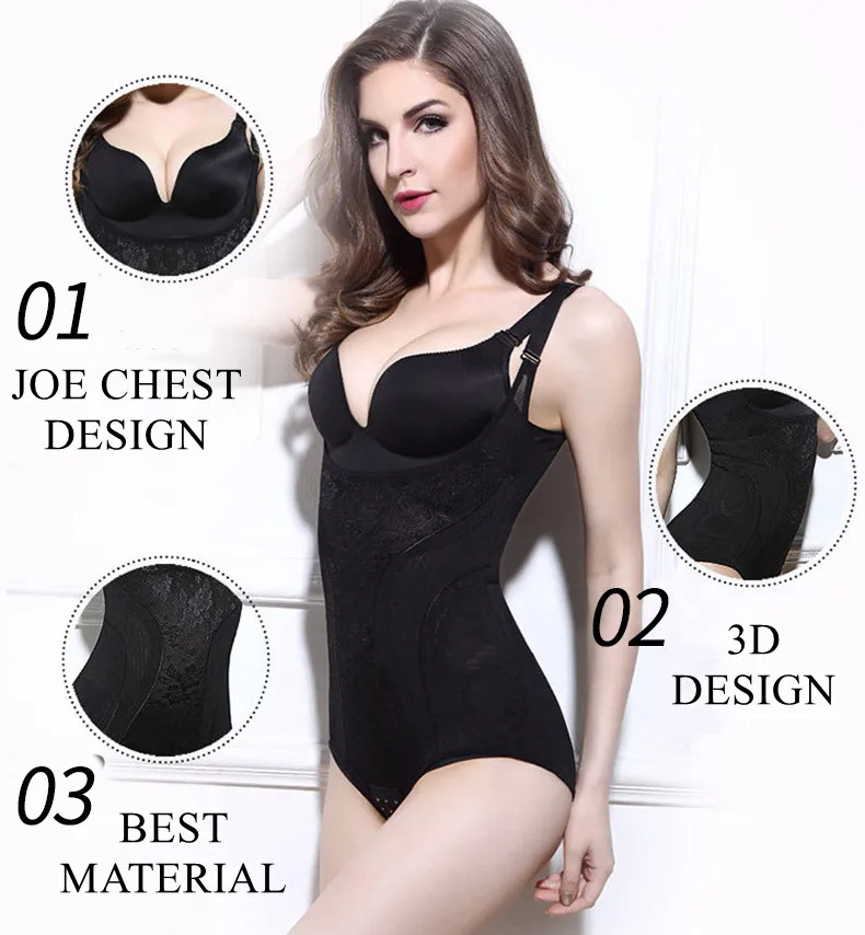 

Women Slimming Breathable Underwear High Waist Shapewear Body Shaper, Black skin