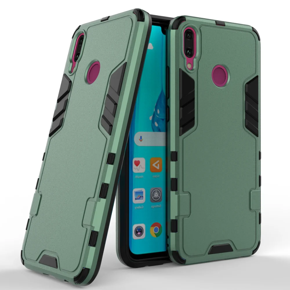 

Luxury cheap price shockproof tpu pc 2 in 1 mobile phone back cover for huawei y9 2019 cell phone case