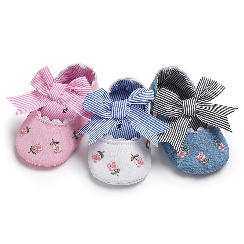 

wholesale comfortable cotton non-slip toddler girl shoes baby princess flower lace bowknot shoes floral baby girls footwear