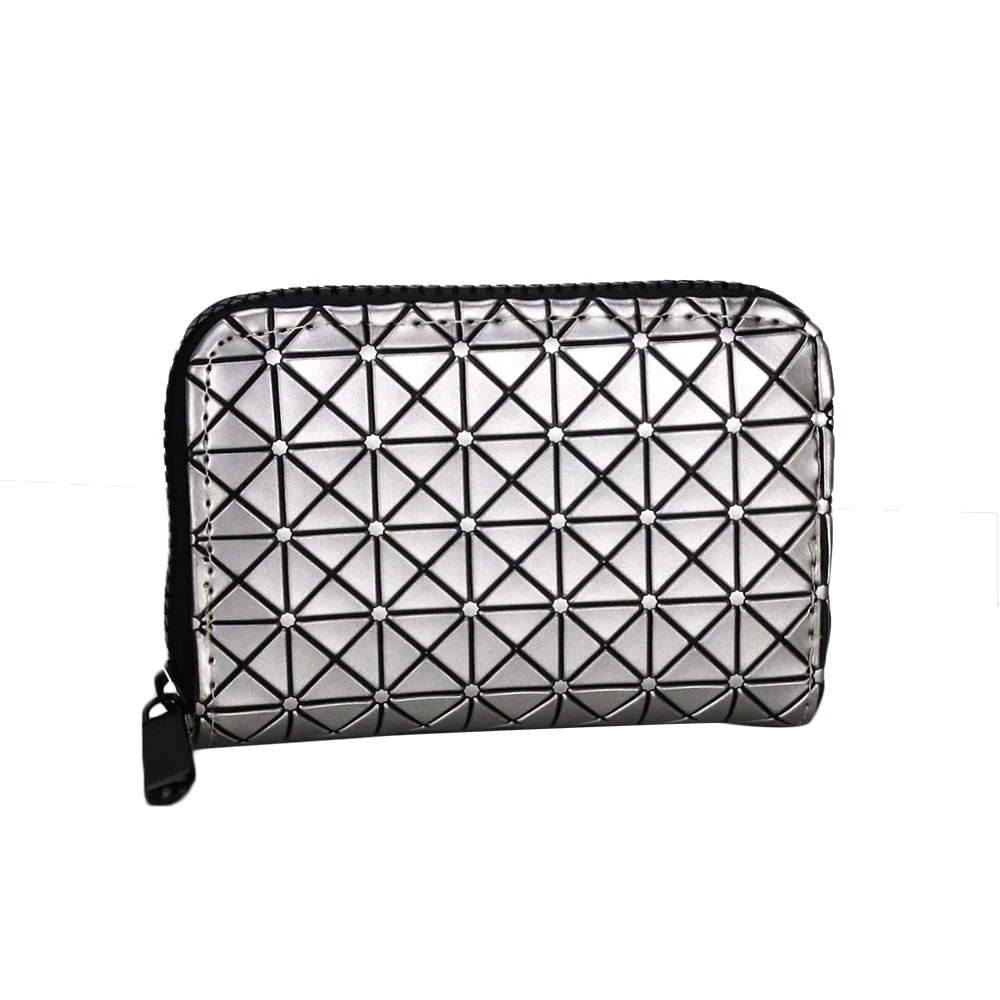 

2020 New Fashion PU Solid Color Geometric Card Holder