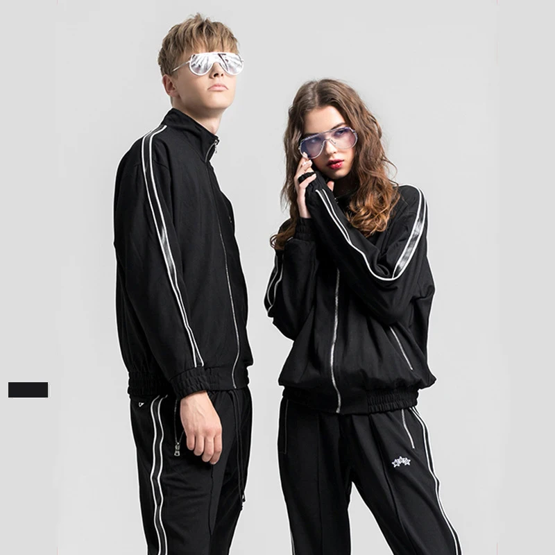 

2022 Jogging Men's Zipper Tracksuits Jogger Tracksuit Custom, Black