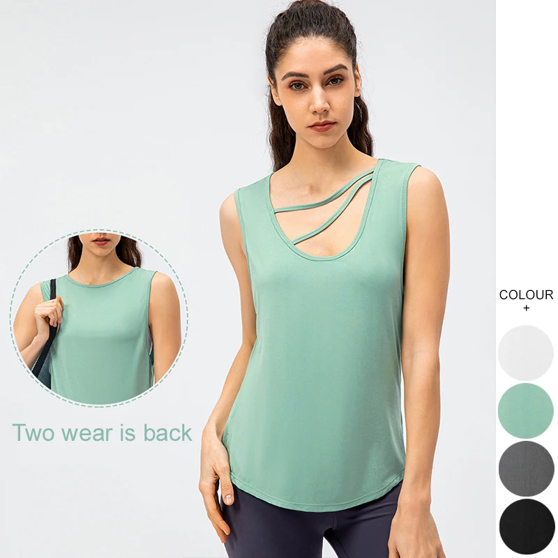 

New Arrival Sleeveless Yoga Shirt Plus Size Best Workout Tops On Amazon Loose Strappy Short Sleeve Yoga Top Sleeveless Yoga Vest