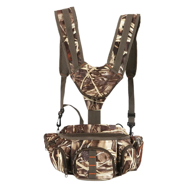 

Hunting Bino camera backpack waist bag Deluxe binocular harness, Camo, black