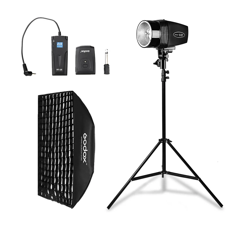 

inlighttech Godox K-180A 180Ws Photography Studio Flash Strobe Light + 50 x 70cm Gird Softbox + 180cm Light Stand + RT-16 Flash, Other